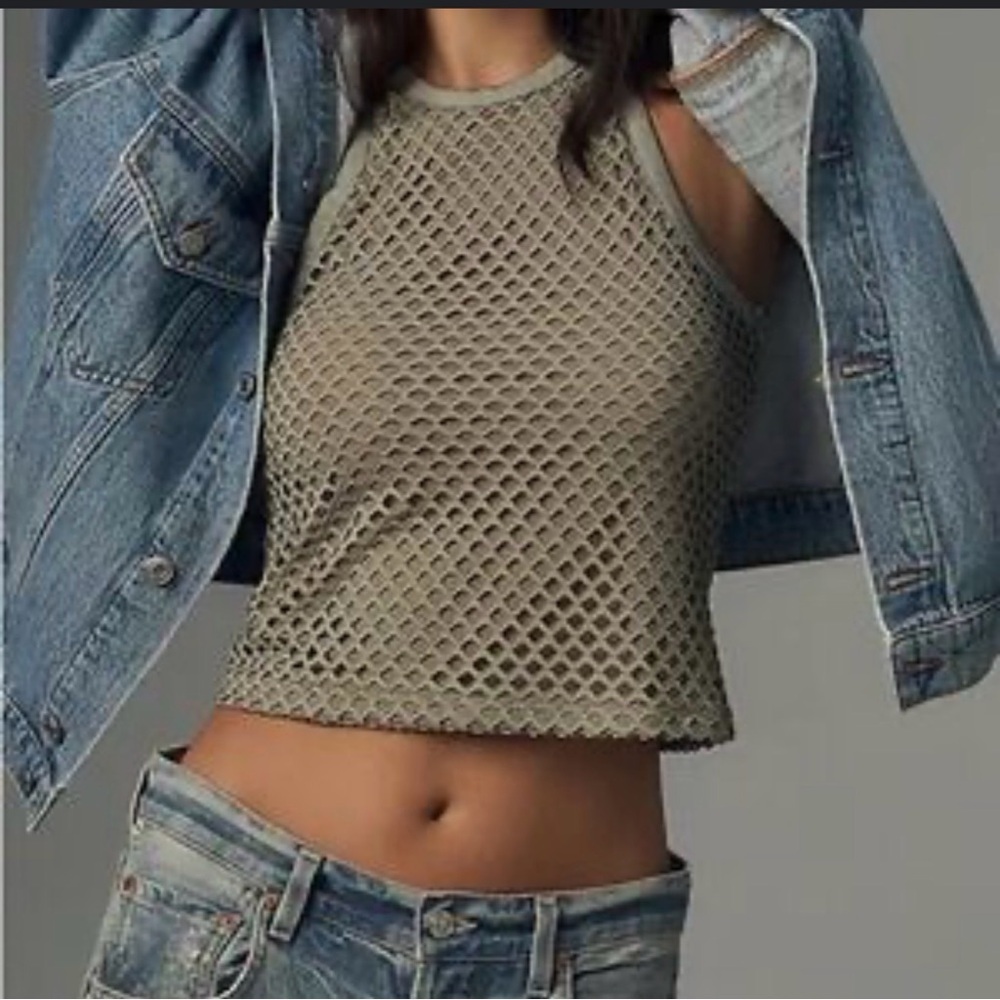 Anthropologie Olive Crochet Crop Top